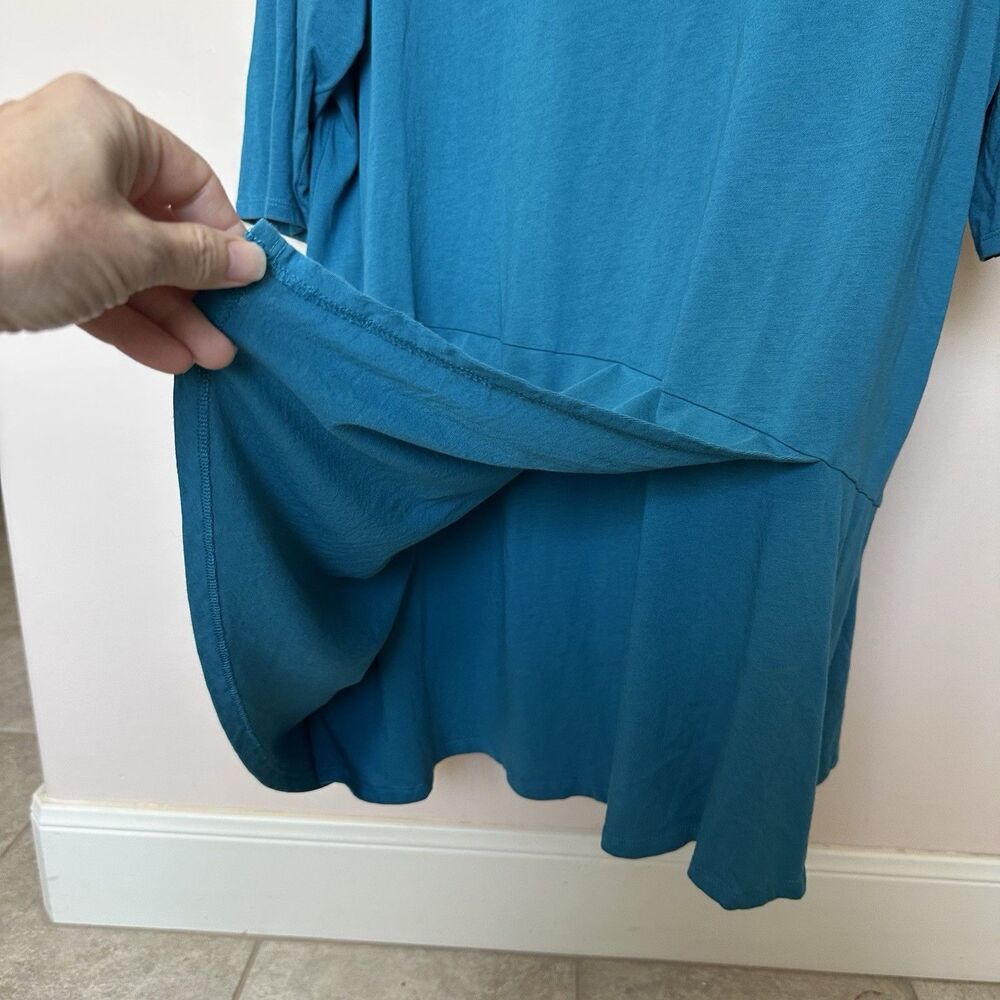 Pure Jill Top Tunic 3X Pullover Faux Wrap Stretch Blue Lagen Preppy Baggy Coast - Picture 4 of 7